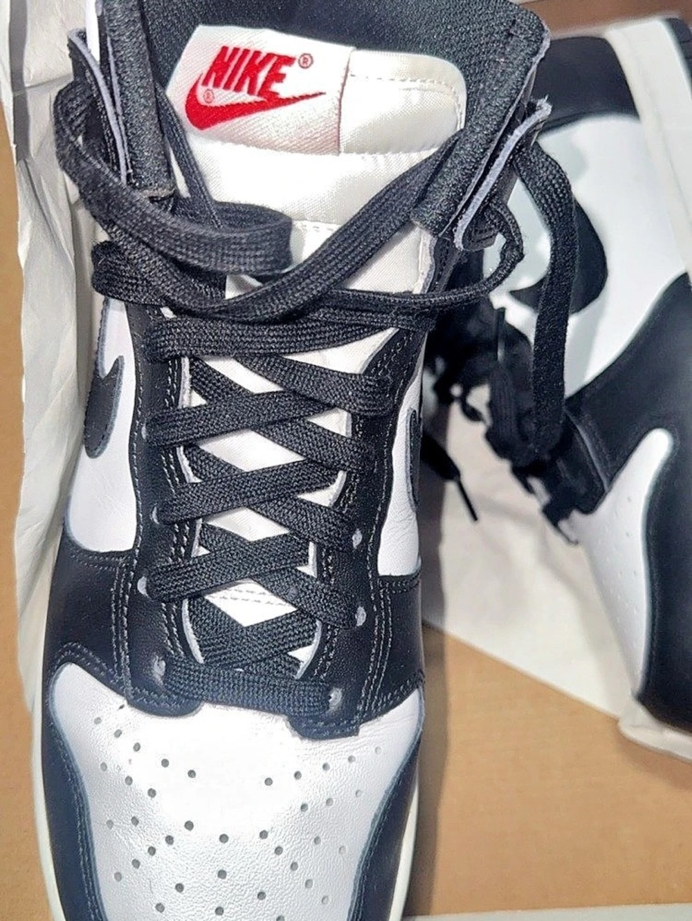 Nike Dunk High-Top Sneakers in Black & White US 8